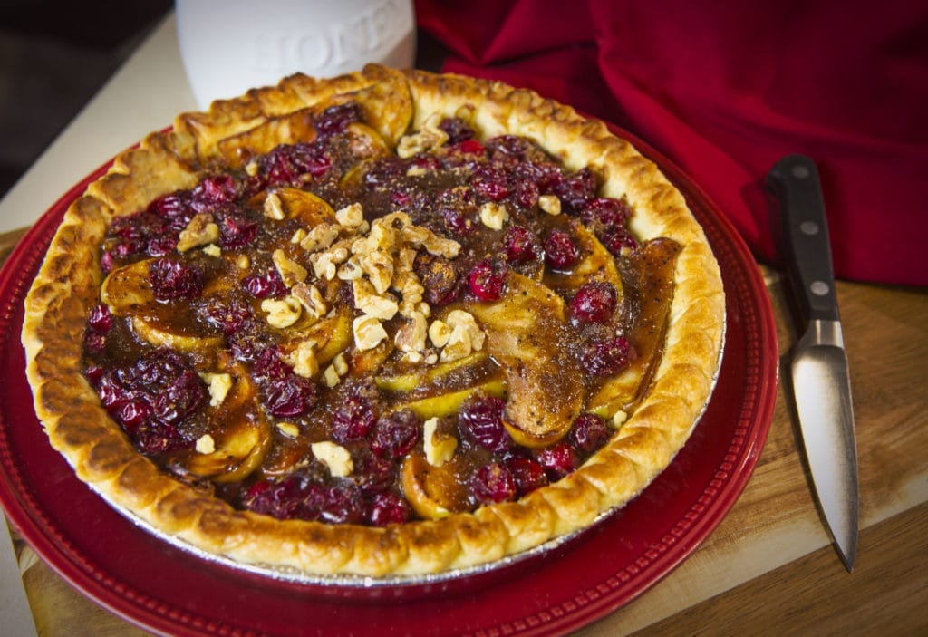 Honey Apple Cranberry Pie